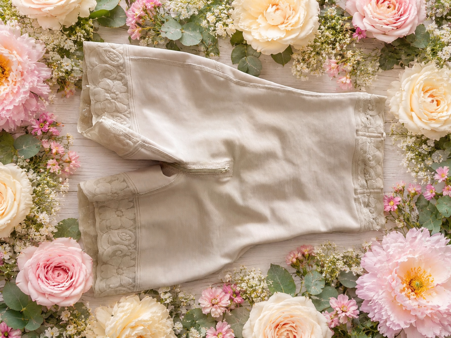 3017 - Pantalón corto alto con control de abdomen y realce de glúteos