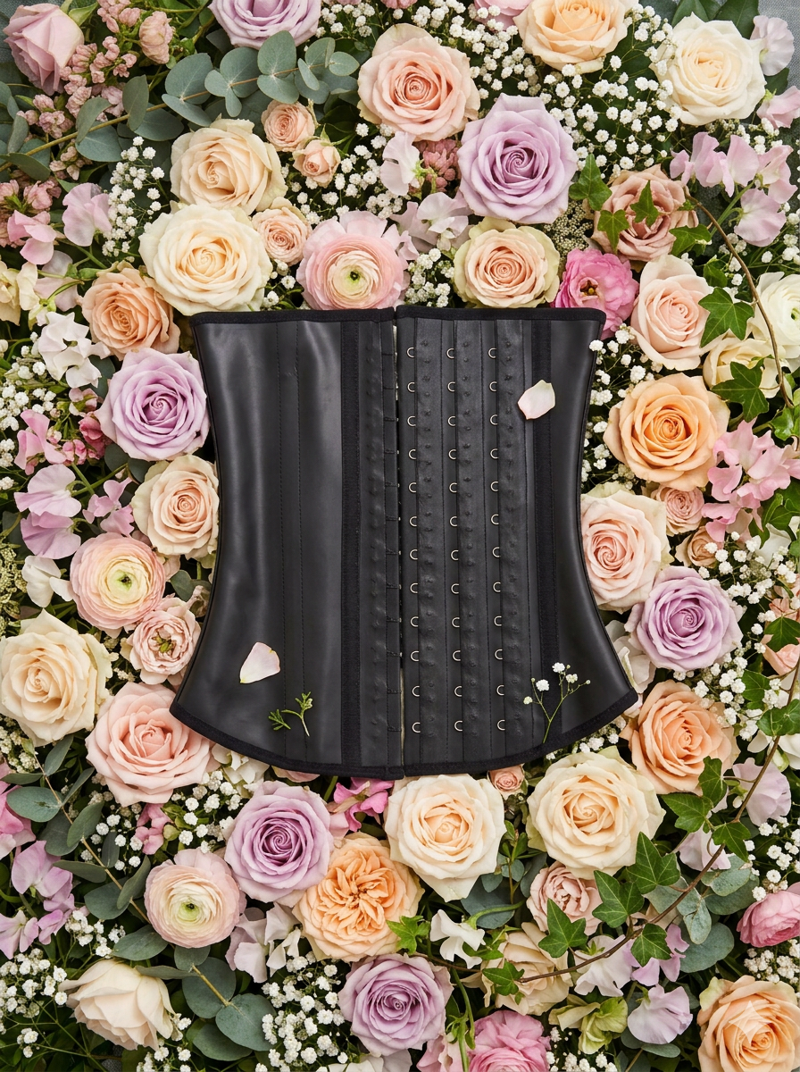 CL01 - Latex waist trainer with three rows of hooks
