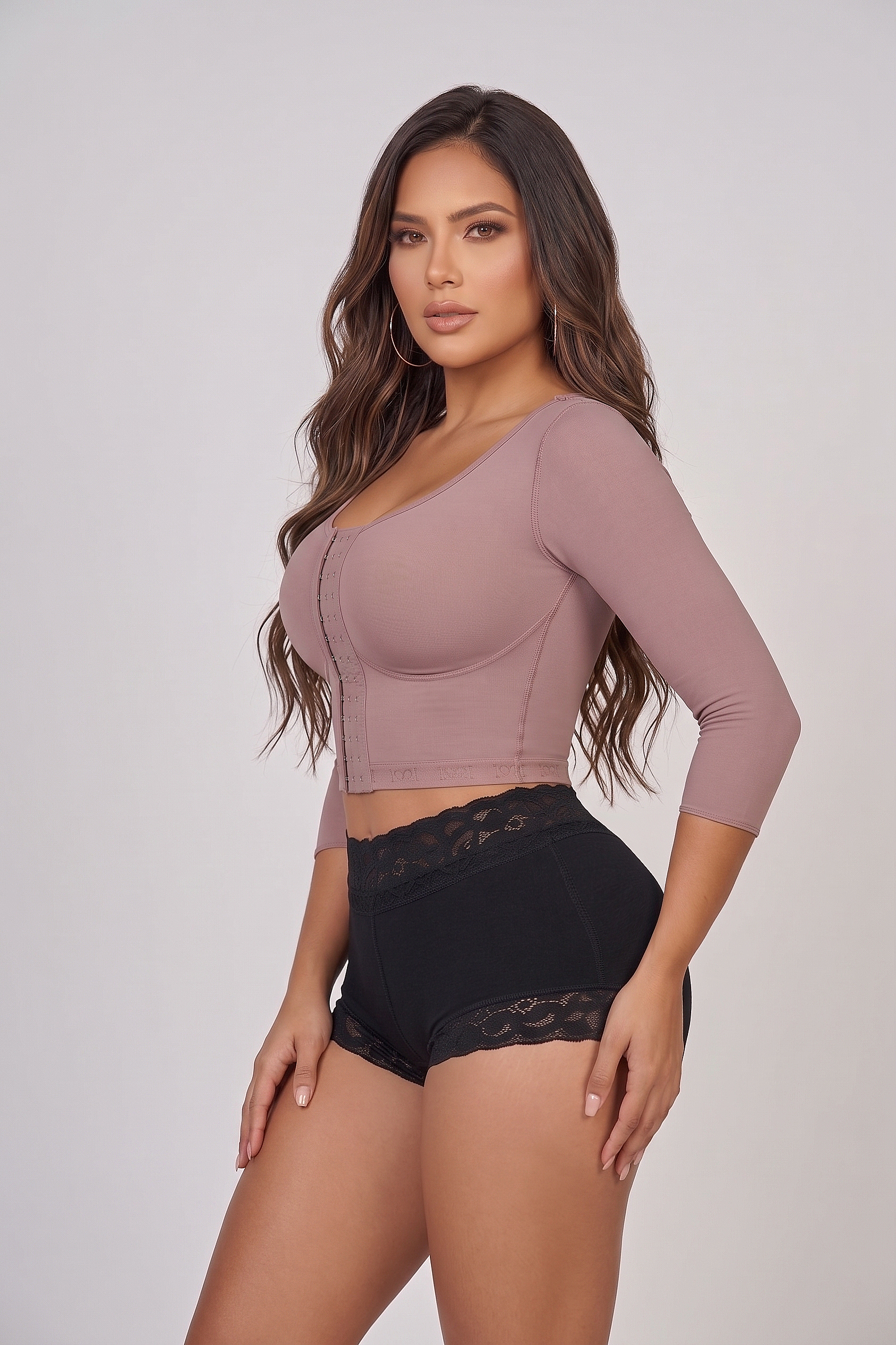 4008 - Surgical bra, long sleeve with hooks and eyes